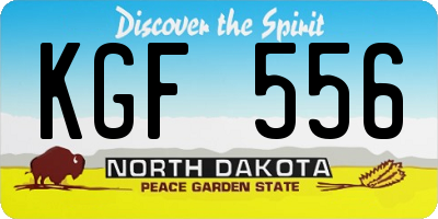 ND license plate KGF556