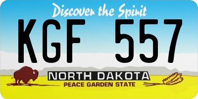 ND license plate KGF557