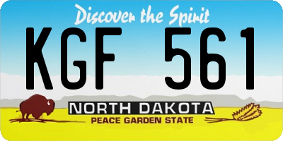 ND license plate KGF561