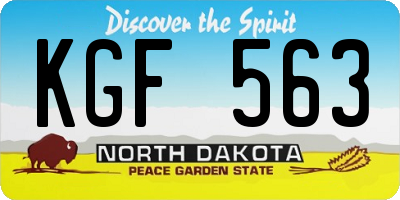 ND license plate KGF563