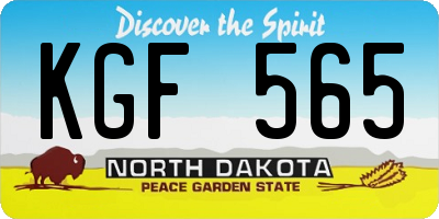 ND license plate KGF565