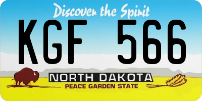 ND license plate KGF566