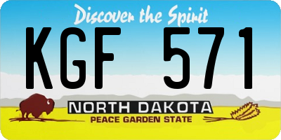 ND license plate KGF571