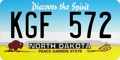 ND license plate KGF572