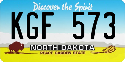 ND license plate KGF573
