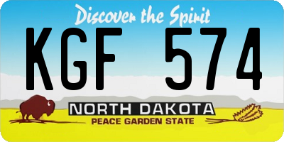 ND license plate KGF574