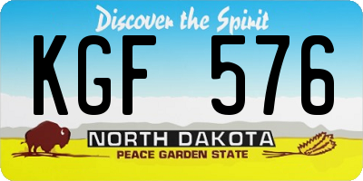ND license plate KGF576