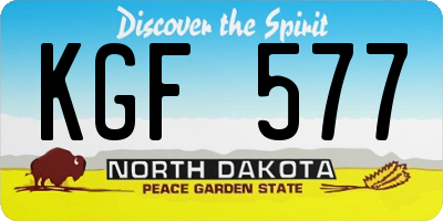 ND license plate KGF577