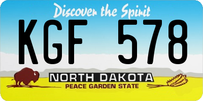 ND license plate KGF578