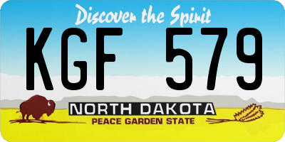 ND license plate KGF579