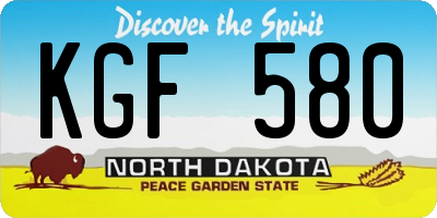 ND license plate KGF580