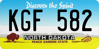 ND license plate KGF582
