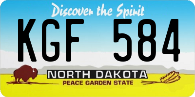 ND license plate KGF584