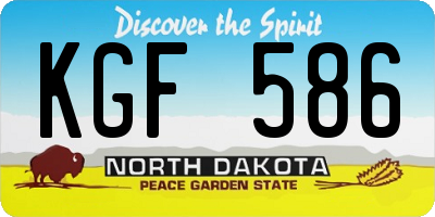 ND license plate KGF586
