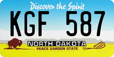 ND license plate KGF587