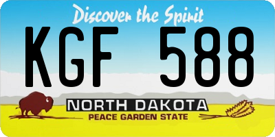 ND license plate KGF588