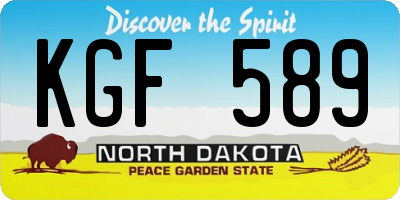ND license plate KGF589