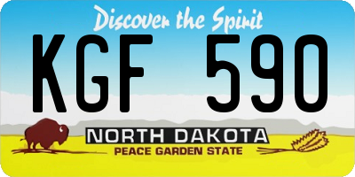 ND license plate KGF590