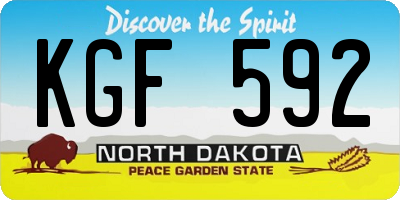 ND license plate KGF592