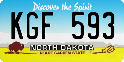 ND license plate KGF593