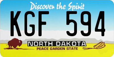 ND license plate KGF594
