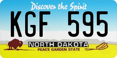 ND license plate KGF595