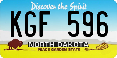 ND license plate KGF596
