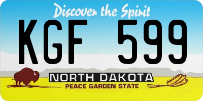 ND license plate KGF599