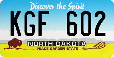 ND license plate KGF602