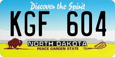 ND license plate KGF604
