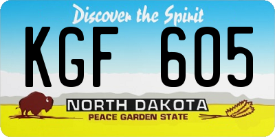 ND license plate KGF605