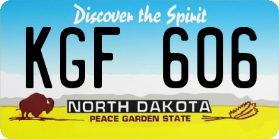 ND license plate KGF606