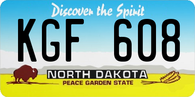ND license plate KGF608