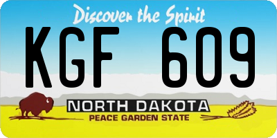 ND license plate KGF609