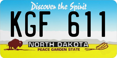 ND license plate KGF611