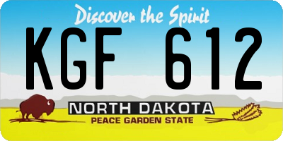 ND license plate KGF612