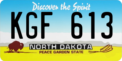 ND license plate KGF613