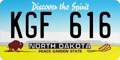 ND license plate KGF616