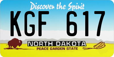 ND license plate KGF617