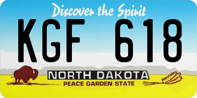 ND license plate KGF618