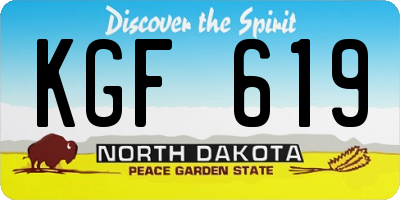 ND license plate KGF619
