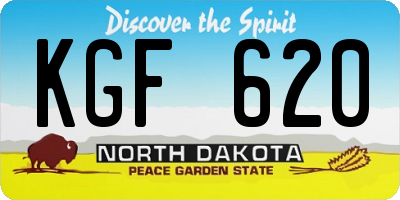 ND license plate KGF620