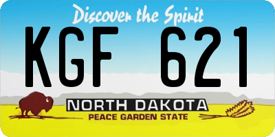 ND license plate KGF621