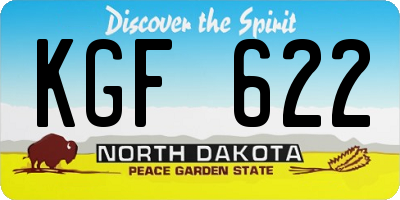 ND license plate KGF622