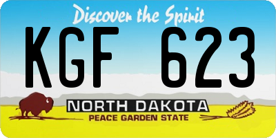 ND license plate KGF623
