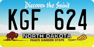 ND license plate KGF624