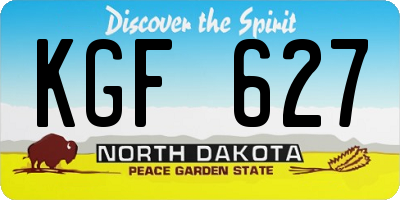 ND license plate KGF627