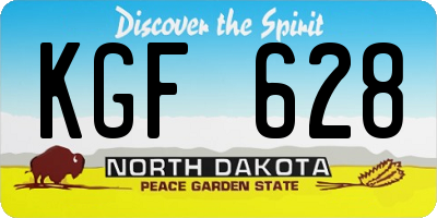 ND license plate KGF628