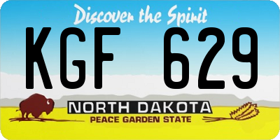 ND license plate KGF629