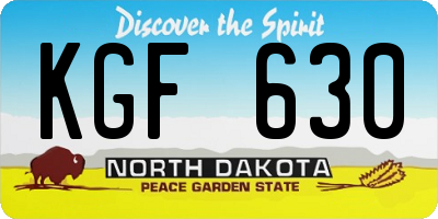 ND license plate KGF630